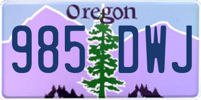 OR license plate 985DWJ