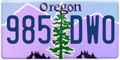 OR license plate 985DWO