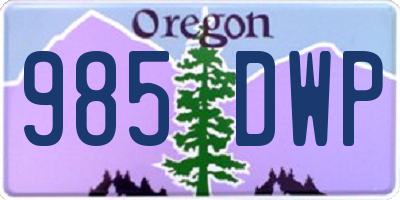 OR license plate 985DWP