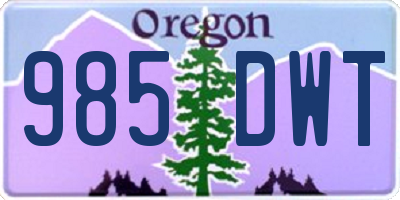 OR license plate 985DWT