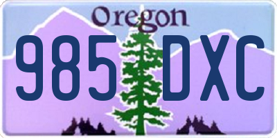 OR license plate 985DXC