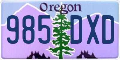 OR license plate 985DXD