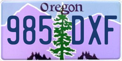 OR license plate 985DXF