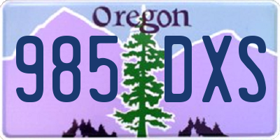 OR license plate 985DXS