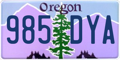 OR license plate 985DYA
