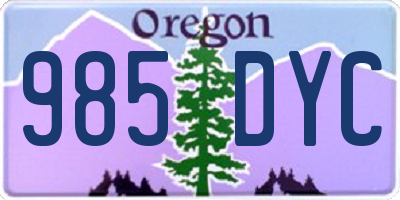 OR license plate 985DYC