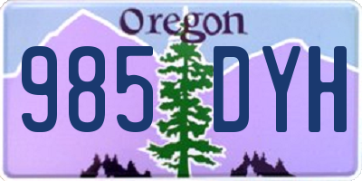 OR license plate 985DYH