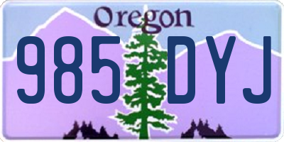 OR license plate 985DYJ