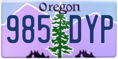 OR license plate 985DYP