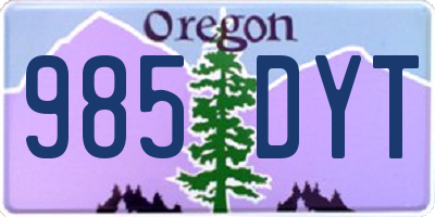 OR license plate 985DYT