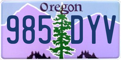 OR license plate 985DYV