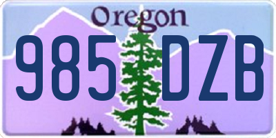 OR license plate 985DZB