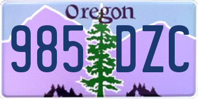 OR license plate 985DZC