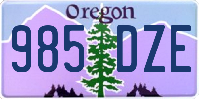 OR license plate 985DZE