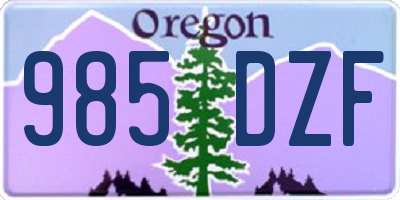 OR license plate 985DZF