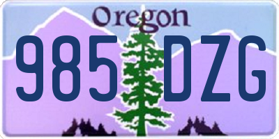 OR license plate 985DZG