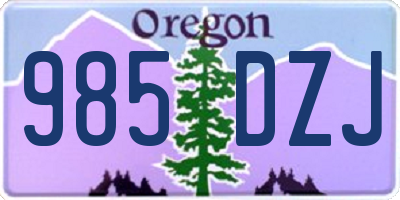 OR license plate 985DZJ