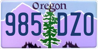 OR license plate 985DZO