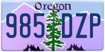 OR license plate 985DZP