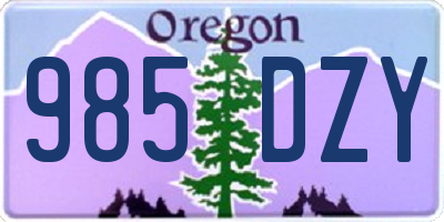 OR license plate 985DZY