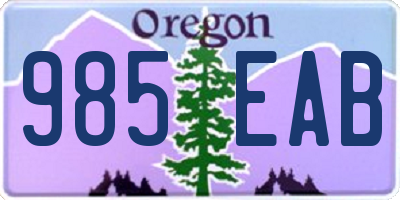 OR license plate 985EAB