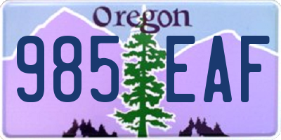 OR license plate 985EAF