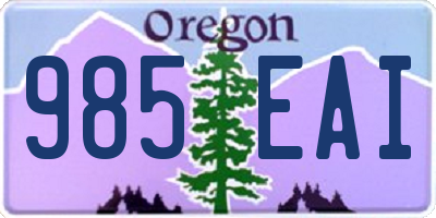 OR license plate 985EAI