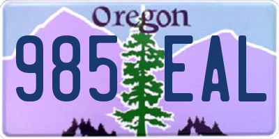 OR license plate 985EAL
