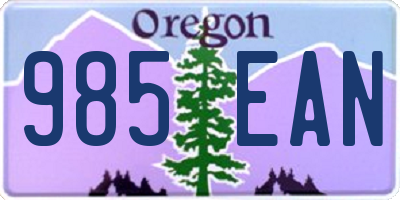 OR license plate 985EAN