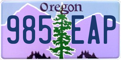 OR license plate 985EAP