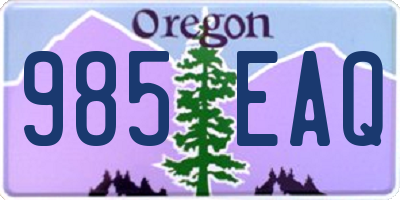 OR license plate 985EAQ