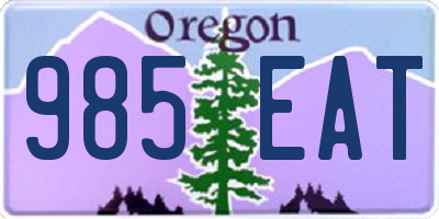 OR license plate 985EAT