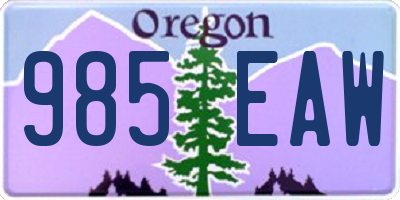 OR license plate 985EAW