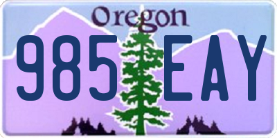 OR license plate 985EAY