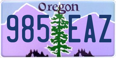 OR license plate 985EAZ