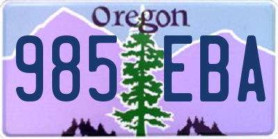 OR license plate 985EBA