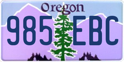 OR license plate 985EBC