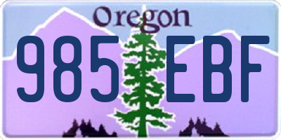 OR license plate 985EBF