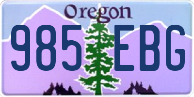 OR license plate 985EBG