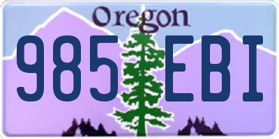 OR license plate 985EBI