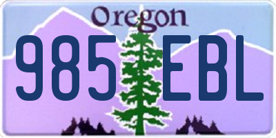 OR license plate 985EBL