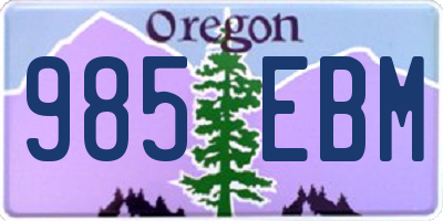 OR license plate 985EBM