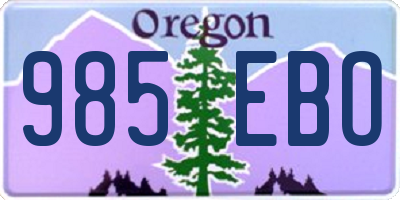 OR license plate 985EBO