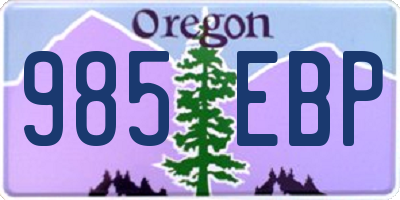 OR license plate 985EBP