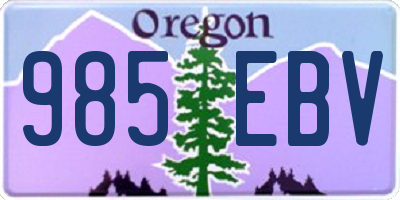 OR license plate 985EBV