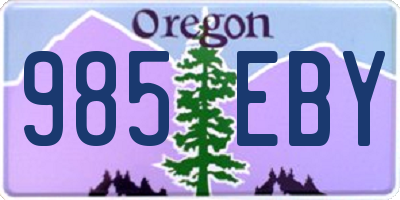 OR license plate 985EBY