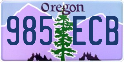 OR license plate 985ECB