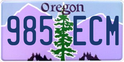 OR license plate 985ECM