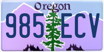 OR license plate 985ECV