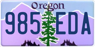 OR license plate 985EDA